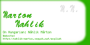 marton nahlik business card