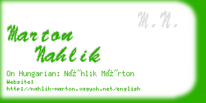 marton nahlik business card